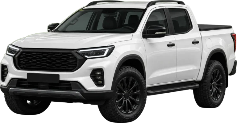 Camioneta doble cabina blanca, referencia de camioneta grande